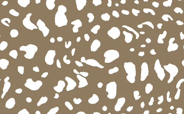 Abstract modern luipaard naadloos patroon. Dieren trendy achtergrond. Witte en bruine decoratieve vector stock illustratie voor print, kaart, ansichtkaart, stof, textiel. Moderne ornament van gestileerde huid — Stockvector
