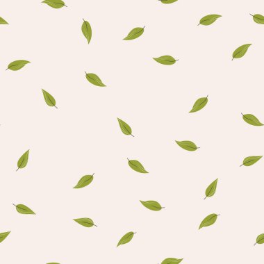 El çizimi yaprakları olan dikişsiz bir çiçek. Güzel bir sonbahar geçmişi var. Tropik yeşil dallar. Modern çiçek kompozisyonları. Duvar kağıtları, posterler, kumaş ve tekstil için moda vektör stoku çizimi