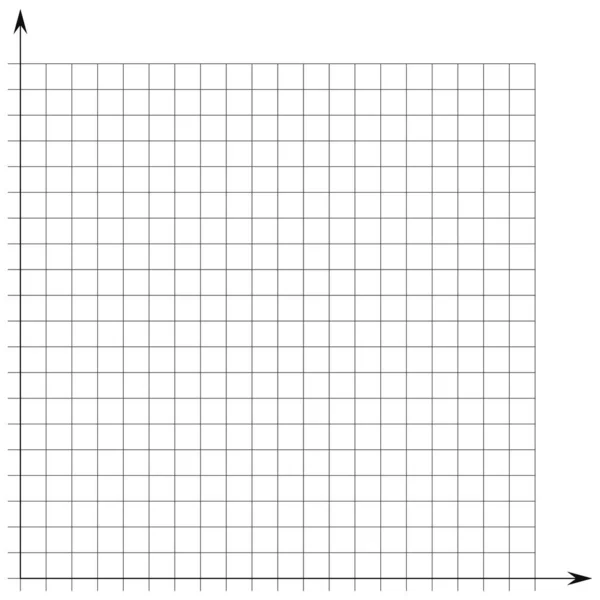 グリッドペーパー。数学のグラフ。直交座標系で、 x軸、 y軸。カラーラインで背景を四角化。学校、教育の幾何学的なパターン。透明感のある背景に空白 — ストックベクタ
