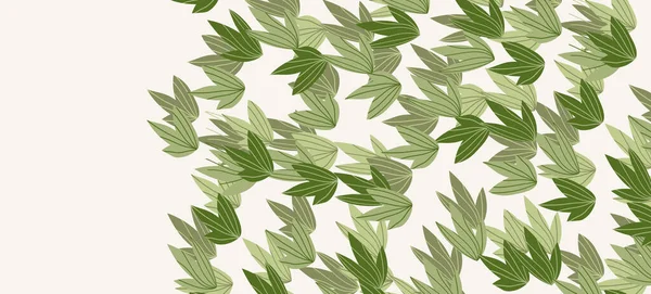 Bannière web florale avec des feuilles exotiques de couleur dessinée. Conception de concept nature. compositions florales modernes avec des branches d'été. Illustration vectorielle sur le thème de l'écologie, de la nature, de l'environnement — Image vectorielle