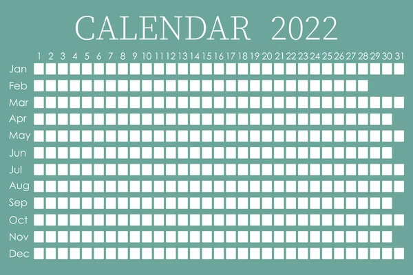 Planificador de calendario 2022. Semana de diseño corporativo. Aislado sobre fondo de color. Calendario lunar. Lugar para pegatinas — Vector de stock