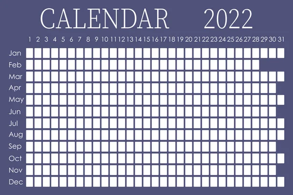 Planificador de calendario 2022. Semana de diseño corporativo. Aislado sobre fondo de color. Calendario lunar. Lugar para pegatinas — Vector de stock