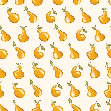 Beyaz arka planda elmalı kusursuz desen. Doğal lezzetli taze olgun meyveler. Baskı, kumaş, tekstil, afiş ve tasarım için vektör çizimi. Yapraklı elmalar. Yiyecek konsepti