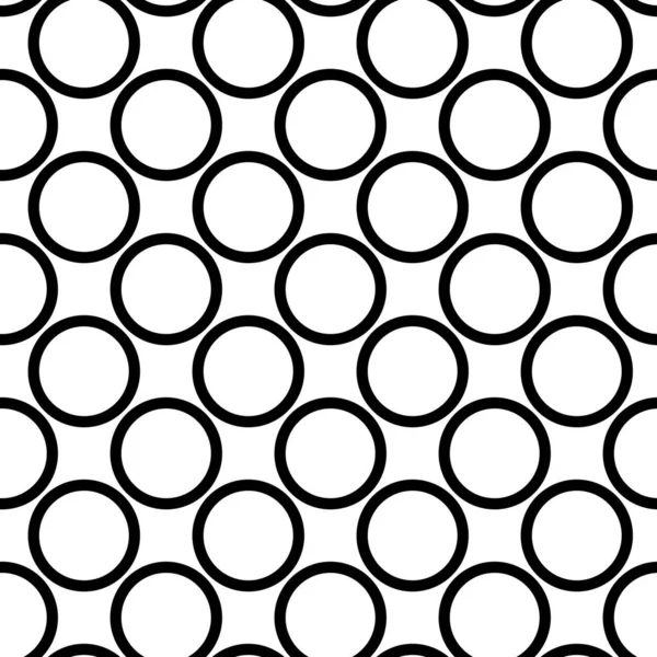 Fondo de lunares monocromáticos de moda abstracta. Patrón sin costura en blanco y negro con círculos texturizados. Plantilla de diseño para invitación, póster, tarjeta, volante, pancarta, textil, tela. Tarjeta de medio tono — Vector de stock