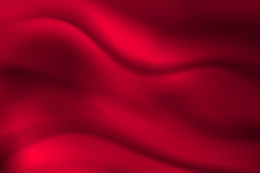 İpek kırmızı arkaplan. Kopya uzayı ile soyut vektör deseni. Sıvı dalga dokusu, pürüzsüz örtü duvar kağıdı. Düğün kumaşı, saten. Pankart, kart, kartpostal, arkaplan için dalgalı tasarım
