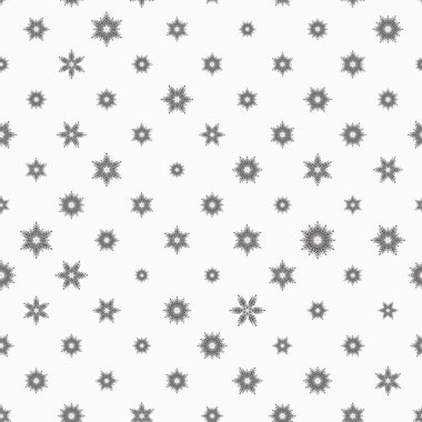Beyaz zemin üzerinde gri kar taneleri olan kışın pürüzsüz deseni. Kumaş, tekstil duvar kağıtları, posterler, hediye ambalaj kağıtları için vektör çizimi. Noel vektör illüstrasyonu. Yağan kar