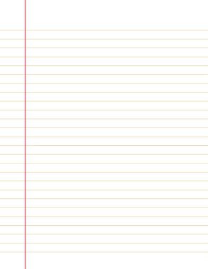 Grafik kağıdı. Renk yatay çizgileri olan basılabilir çizgili ızgara kağıdı. Okul için geometrik şablon, doku, defter, günlük. Saydam arkaplanda izole edilmiş kağıt boş boyutu mektup