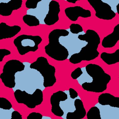 Soyut modern leopar pürüzsüz desen. Hayvanlar modaya uygun arka plan. Baskı, kart, kartpostal, kumaş ve tekstil için renk dekoratif vektör çizimi. Modern stilize cilt süsü