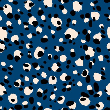 Soyut modern leopar pürüzsüz desen. Hayvanlar modaya uygun arka plan. Baskı, kart, kartpostal, kumaş ve tekstil için renk dekoratif vektör çizimi. Modern stilize cilt süsü