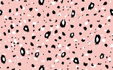 Soyut modern leopar pürüzsüz desen. Hayvanlar modaya uygun arka plan. Baskı, kart, kartpostal, kumaş ve tekstil için renk dekoratif vektör çizimi. Modern stilize cilt süsü