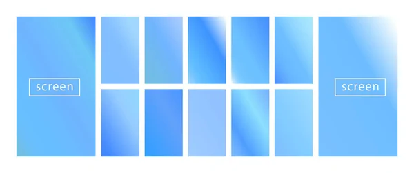 Mobiele scherm vergrendeling display collectie van kleurrijke achtergronden in trendy neon kleuren. Modern schermvectorontwerp voor mobiele app. Zachte kleur abstracte pastel holografische gradiënten. Modellen voor ontwerp — Stockvector
