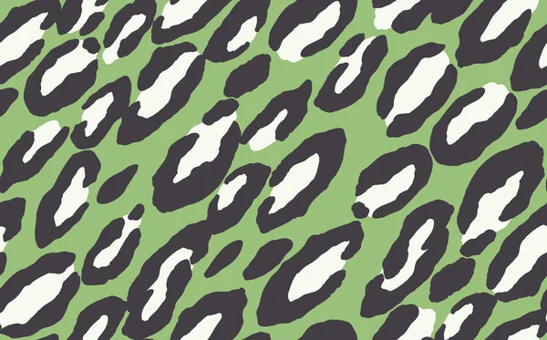 Abstraktes modernes Leopardenmuster. Tiere trendy Hintergrund. Grüne dekorative Vektorstockillustration für Druck, Karte, Postkarte, Stoff, Textil. Modernes Ornament stilisierter Haut — Stockvektor