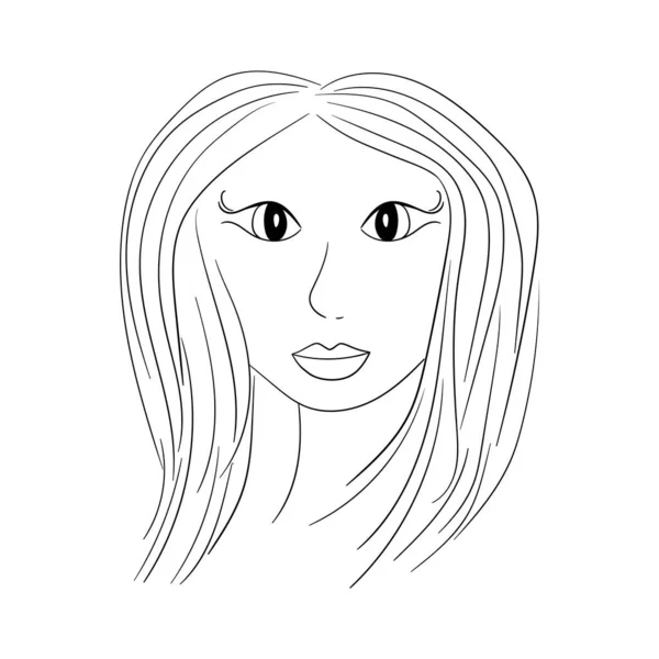 Γυναικεία σιλουέτα καλλιτεχνικό πρόσωπο. Κομψή γυναικεία φιγούρα, όμορφη κοπέλα. Στυλ τέχνης. Μοντέρνα διανυσματική απεικόνιση που απομονώνεται σε λευκό φόντο. Γραφικά περιγράμματος για σχεδιασμό — Διανυσματικό Αρχείο