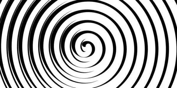 Draai hypnotiserende zwart-wit spiraal. Monochrome abstracte achtergrond. Vector platte geometrische illustratie.Sjabloon ontwerp voor banner, website, sjabloon, folder, brochure, poster — Stockvector