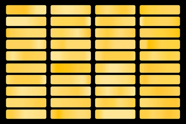 Kolekce kovových gradientů s lesklým zlatým hologramem. Struktura holografické fólie, zlatá růže, hnědé a zlaté odstupňování. Vektorová sada pro rám, stuhu, okraj, jiný design — Stockový vektor