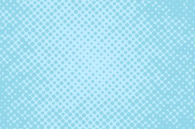 Pop Art Colory çizgi roman kapağı. Puantiyeli mavi arka plan. Çizgi film komik noktalı retro desen. Vektör yarım ton çizimi. Poster, kart, el ilanı için şablon tasarımı