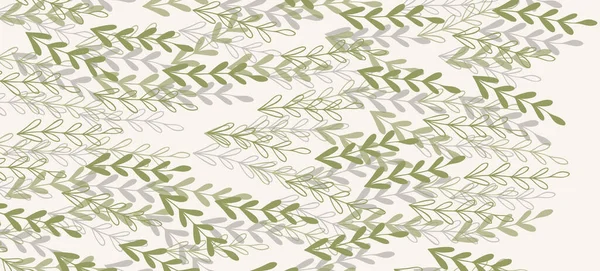 Цветочный веб-баннер с нарисованными цветными экзотическими листьями. Дизайн природы. Современные цветочные композиции с летними ветвями. Векторная иллюстрация на тему экологии, природы, окружающей среды — стоковый вектор