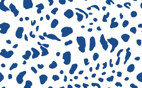 Modèle moderne abstrait sans couture léopard. Animaux arrière-plan tendance. Illustration vectorielle décorative blanche et bleue pour impression, carte, carte postale, tissu, textile. Ornement moderne de la peau stylisée — Image vectorielle