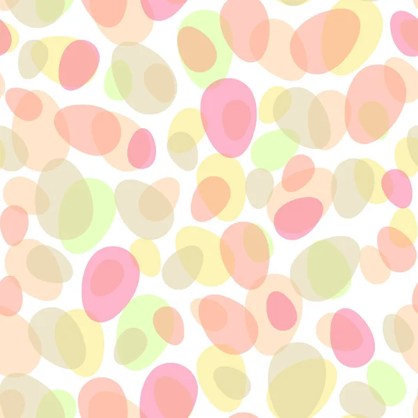 Ευτυχισμένο Πάσχα απρόσκοπτη μοτίβο με πολύχρωμα αυγά σε λευκό φόντο. Σχεδιασμός πουά για κάρτα, καρτ ποστάλ, ταπετσαρία, αφίσες. Εικονογράφηση διανυσμάτων. Στυλ καρτούν — Διανυσματικό Αρχείο
