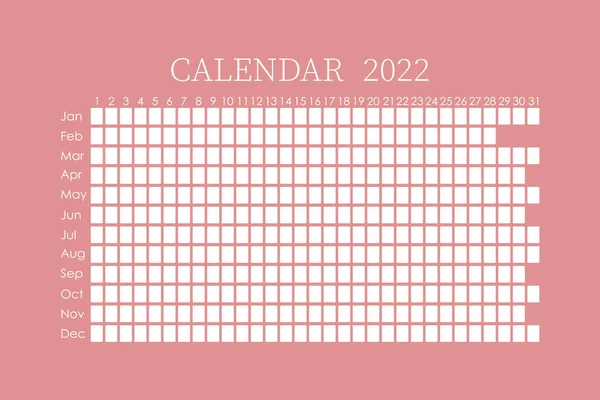 Planificador de calendario 2022. Semana de diseño corporativo. Aislado sobre fondo de color. Calendario lunar. Lugar para pegatinas — Vector de stock