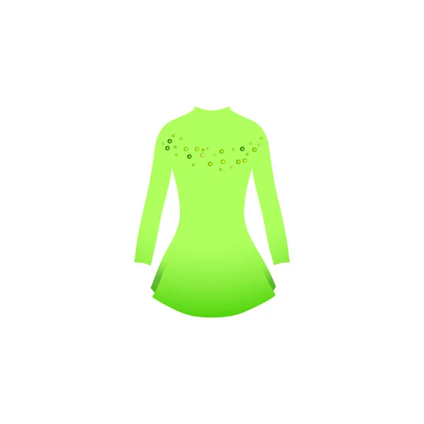 Sport-Badeanzug für Gymnastik grüne Farbe. Kleider für Eislaufen — Stockvektor