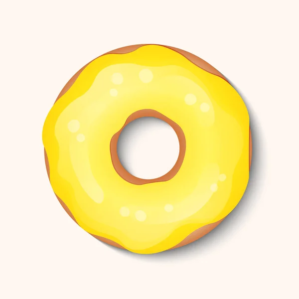 Donut con hielo de color y polvo multicolor aislado sobre un fondo blanco. 3d icono de comida realista. Plantilla de diseño moderno para invitación, póster, tarjeta, tela. Ilustración vectorial realista — Vector de stock