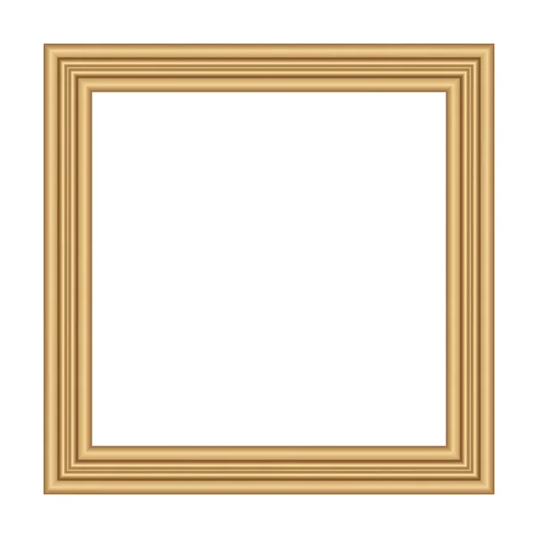 Marco de madera vintage de oro cuadrado para su diseño. Cubierta vintage. Lugar para el texto. Vintage oro antiguo hermosos marcos rectangulares. Plantilla vector ilustración — Vector de stock