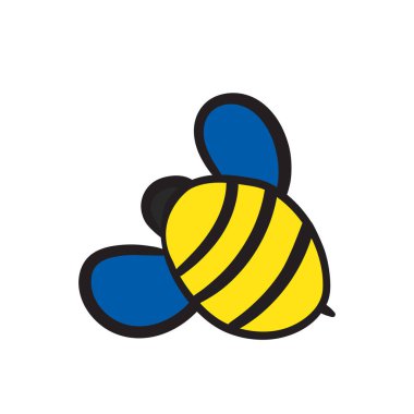 Çizgi film arısı maskotu. Küçük bir arı uçar. Eşek arısı koleksiyonu. Vektör karakterler. Ensest ikonu. Davetiye için şablon tasarımı, kartlar. Doodle tarzı