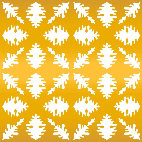Abstrakt vit och gyllene bakgrund med blommig hand dras prydnad. Geometriskt sömlöst mönster för tapeter, webbsida, texturer, tyg, textil. Dekorativ vektor illustration — Stock vektor
