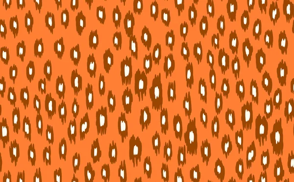 Patrón moderno sin costuras de leopardo abstracto. Animales de fondo de moda. Ilustración de stock decorativo naranja para impresión, tarjeta, postal, tela, textil. Adorno moderno de piel estilizada — Vector de stock