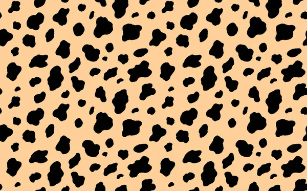 Abstraktes modernes Leopardenmuster. Tiere trendy Hintergrund. Beige und schwarz dekorative Vektorstockillustration für Druck, Karte, Postkarte, Stoff, Textil. Modernes Ornament stilisierter Haut — Stockvektor