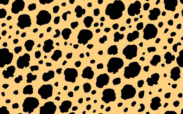 Abstraktes modernes Leopardenmuster. Tiere trendy Hintergrund. Beige und schwarz dekorative Vektorstockillustration für Druck, Karte, Postkarte, Stoff, Textil. Modernes Ornament stilisierter Haut — Stockvektor