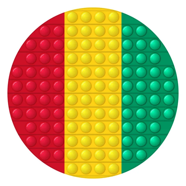 Γυάλινη μπάλα φωτός με σημαία της Βολιβίας. Στρογγυλή σφαίρα, εικονίδιο προτύπου. Εθνικό σύμβολο. Γυαλιστερή ρεαλιστική μπάλα, 3D διανυσματική απεικόνιση. Μοντέρνο παιχνίδι antistress ποπ αυτό, απλό λακκάκι. Μεγάλη φούσκα — Διανυσματικό Αρχείο