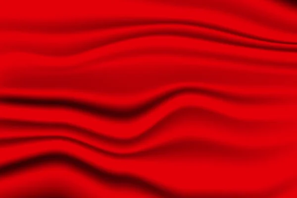 Latar belakang sutra merah. Pola vektor abstrak dengan ruang fotokopi. Tekstur gelombang cair, wallpaper halus. Kain pernikahan, satin. Desain bergelombang untuk banner, kartu, kartu pos, latar belakang - Stok Vektor
