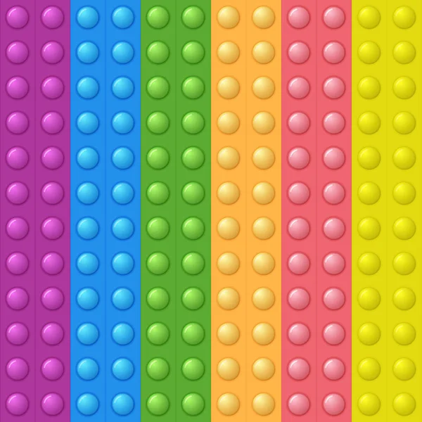 Kusursuz modelli, modaya uygun, basit gamzeli. Gökkuşağı oyuncağı. Renkli stres önleyici arka plan. Doodle tarzı. Kabarcıklar kare şeklinde patlıyor