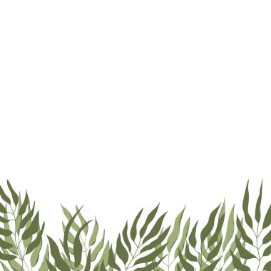 Renkli egzotik yapraklı çiçek web afişi. Doğa konsepti tasarımı. Yaz dallı modern çiçek kompozisyonları. Ekoloji, natura, çevre teması üzerine vektör illüstrasyonu