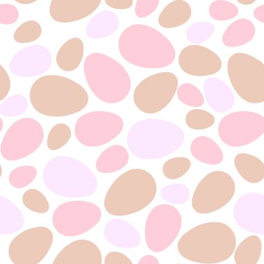 Beyaz arka planda renkli yumurtaları olan kusursuz paskalya şablonunuz kutlu olsun. Kartlar, kartpostallar, duvar kağıtları, posterler için puantiyeler. Vektör hisse senedi çizimi. Çizgi film biçimi