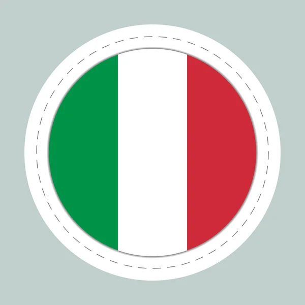 Наклейка с флагом Италии. Круглая сфера, иконка шаблона. Итальянский национальный символ. Глянцевый реалистичный шар, 3D абстрактная векторная иллюстрация. Большой пузырь — стоковый вектор
