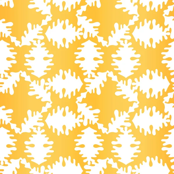 Abstrakter weißer und goldener Hintergrund mit floralem, handgezeichnetem Ornament. Geometrisches nahtloses Muster für Tapeten, Webseiten, Texturen, Textilien. Dekorative Vektorillustration — Stockvektor