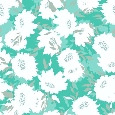 Çiçeksiz, el çizimi gül rengi. Çiçekler ve yapraklarla dolu şirin bir yaz geçmişi var. Modern çiçek kompozisyonları. Duvar kağıdı, poster, kart, kumaş ve tekstil için moda vektör stoku çizimi