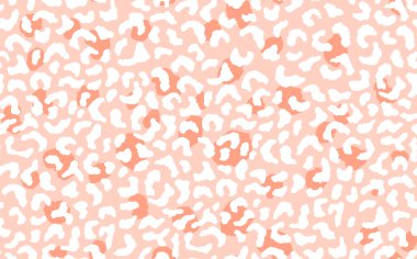 Soyut modern leopar pürüzsüz desen. Hayvanlar modaya uygun arka plan. Baskı, kart, kartpostal, kumaş, tekstil için bej ve beyaz dekoratif vektör stok çizimi. Modern stilize cilt süsü.