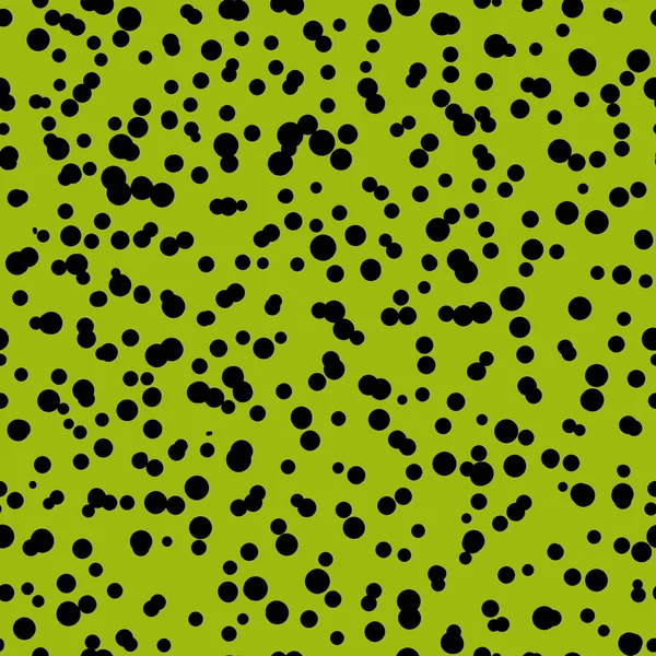 抽象手工淹没波尔卡点背景 绿色点缀着白色圆圈的无缝图案 纺织品 织物模板设计 — 图库矢量图片