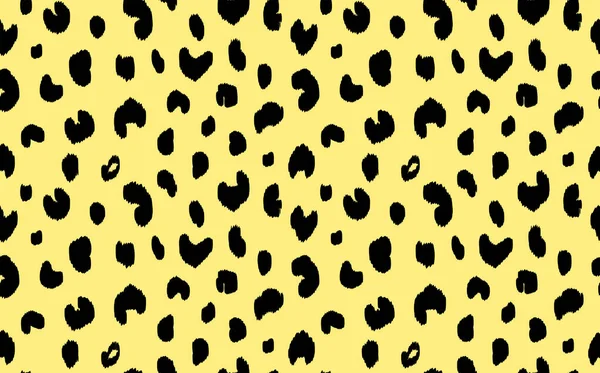 摘要现代豹无缝图案 动物流行的背景 黄色和黑色装饰矢量图 用于印刷品 明信片 纺织品 格式化皮肤的现代装饰 — 图库矢量图片