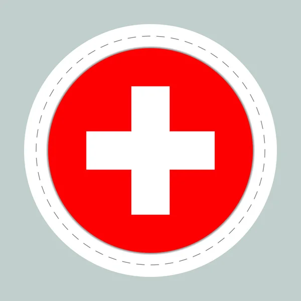 Sticker Ball Flag Switzerland Sphere Template Icon Swiss National Symbol — Stock Vector