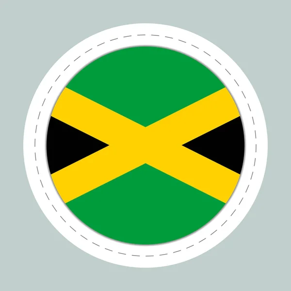 Jamaika Bayraklı Çıkartma Topu Yuvarlak Küre Şablon Simgesi Jamaika Ulusal — Stok Vektör