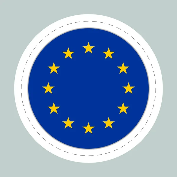 Pelota Adhesiva Con Bandera Unión Europea Esfera Redonda Icono Plantilla — Vector de stock