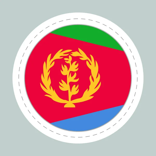 Наклейка Флагом Эритреи Круглая Сфера Иконка Шаблона Национальный Символ Эритреи — стоковый вектор