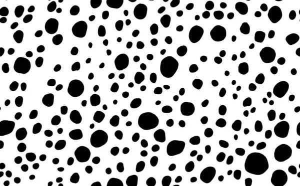 Abstract Modern Dalmatian Fur Seamless Pattern Animals Trendy Background Black — Stock Vector