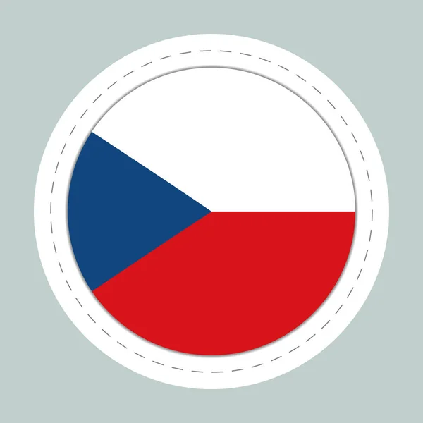 Çek Cumhuriyeti Bayraklı Cam Işıklı Top Yuvarlak Küre Şablon Simgesi — Stok Vektör