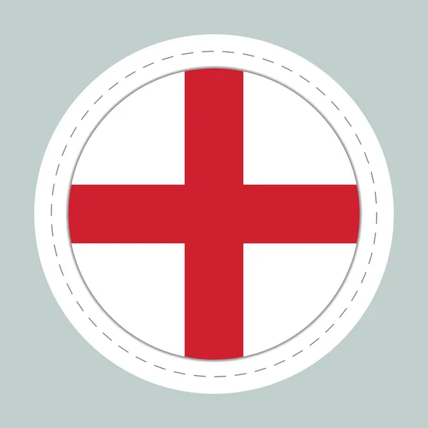 Наклейка Флагом Англии Круглая Сфера Иконка Шаблона Английский Национальный Символ — стоковый вектор
